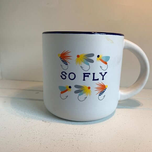 Caribou Coffee So Fly Fishing Coffee Mug Ceramic - Picture 3 of 8